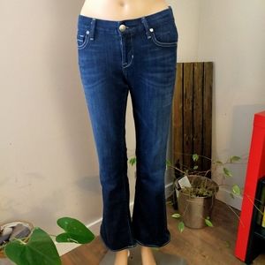 Fidelity Blue Denim Wide Leg Low Rise Jeans